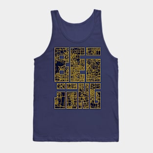 Beijing, China City Map Typography - Gold Art Deco Tank Top